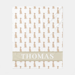 Manta Personalizada para Bebé Vizsla Rosa y Blanco