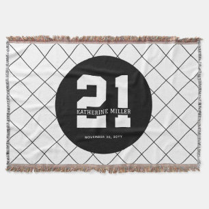 Manta Personalizado 21º cumpleaños Moderno y elegante