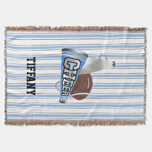 Manta Personalizado de animadores azules y blancos (Anverso)