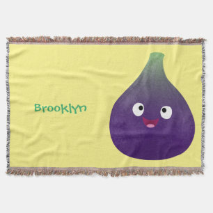 Manta Personalizado de fruta púrpura feliz