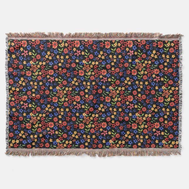 Manta Personalizado de impresión floral retro de moda (Anverso)