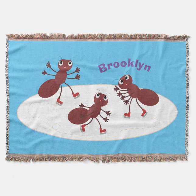 Manta Personalizado de patinaje sobre hielo de hormigas  (Anverso)