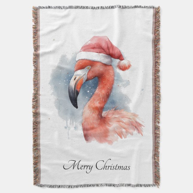 Manta Personalizado de Santa Claus Snowbird Flamingo (Frente vertical)