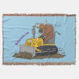 Manta Personalizado del bulldozer cómico que conduce un 