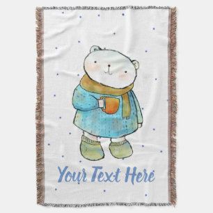 Manta Personalizado del oso polar con amor al café