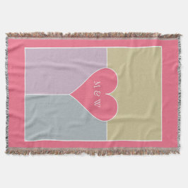 Manta Personalizado del patrón cardíaco monograma lanzar