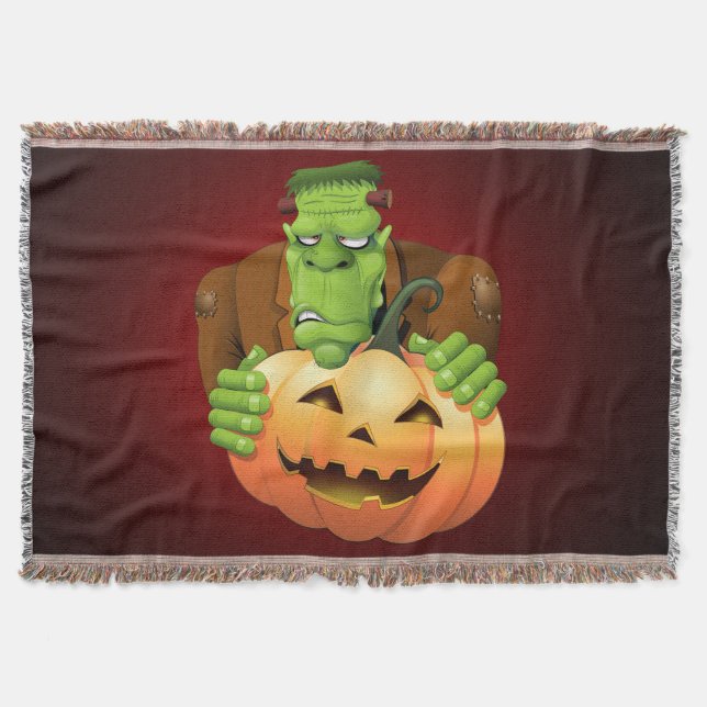 Manta Personalizado Frankenstein con Calabaza (Anverso)