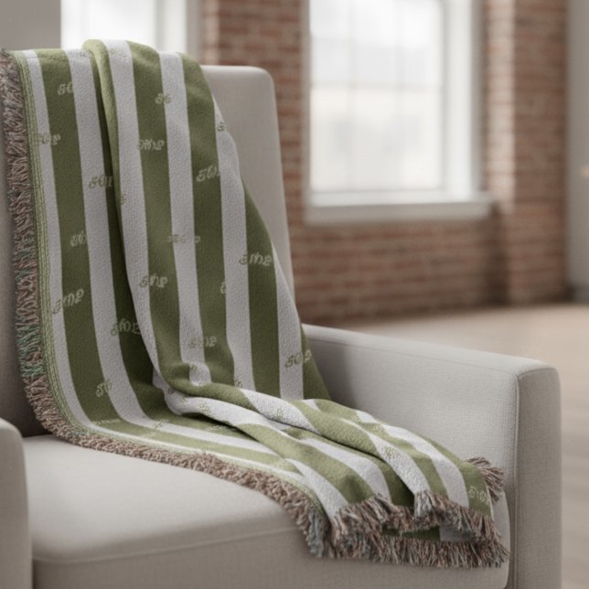 Manta Personalizado Jacquard moderno a rayas minimalista (Elevate your space with this custom, luxury jacquard throw blanket!)