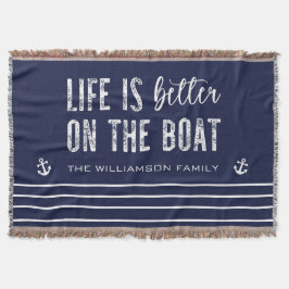 Manta Personalizado La vida es mejor en el barco