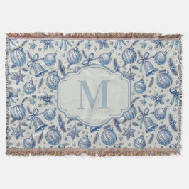 Manta Personalizado Monograma Blue Toile Ornamentos de N