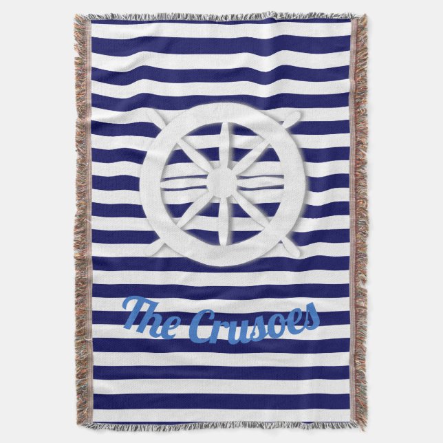 Manta Personalizado náutico de la rueda del barco (Frente vertical)