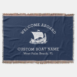 Manta Personalizado Náutico Moderno Nombre de barco y lo