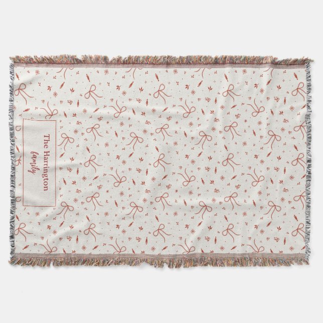 Manta Personalizado Nombre de familia Coquette festiva (Anverso)