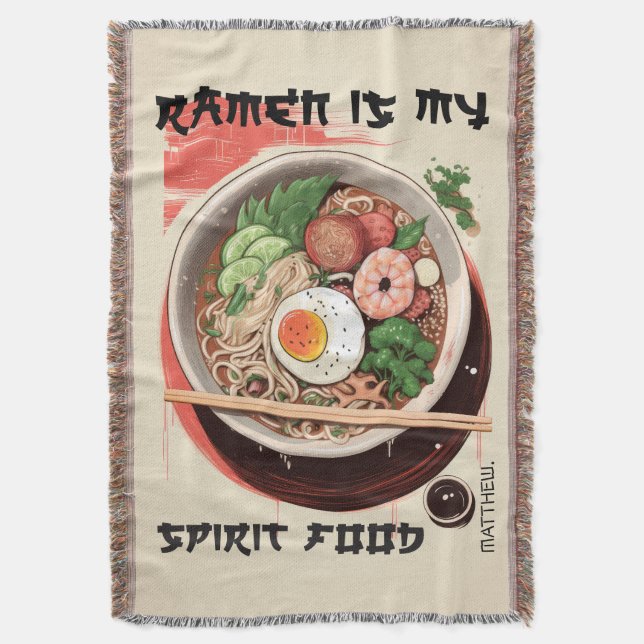 Manta Personalizado Su Nombre Ramen Blanket (Frente vertical)