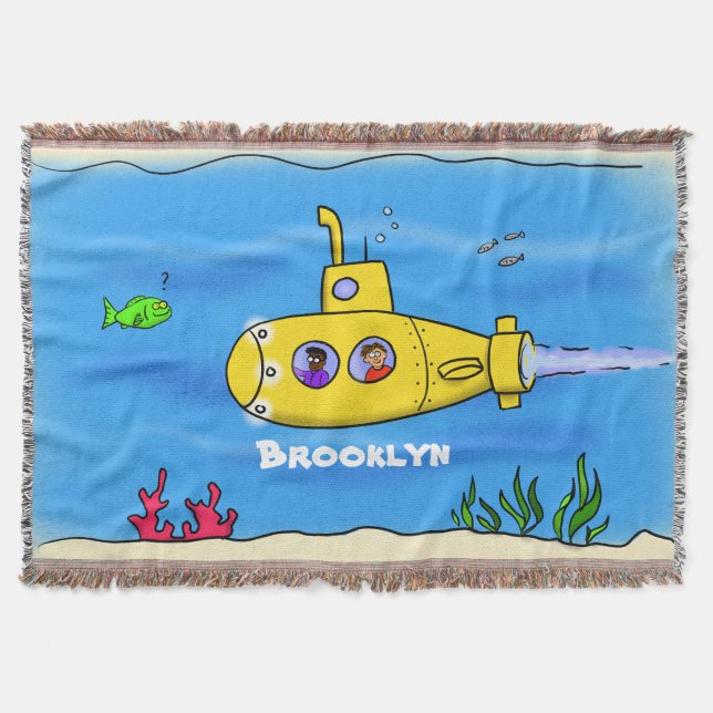 Manta Personalizado submarino feliz (Anverso)