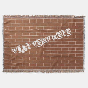 Manta Personalizado Texto Ladrillo Muro Ladrón Marrón