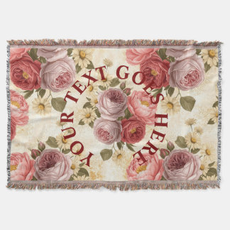 Manta Personalizado Vintage Floral Personalizado