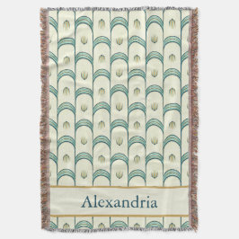 Manta Personalized Art Deco Teal & Gold Geometric