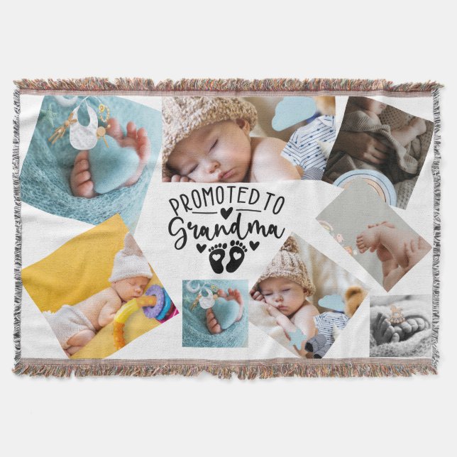 Manta Personalized Grandchild Photo Blanket for Grandma (Anverso)