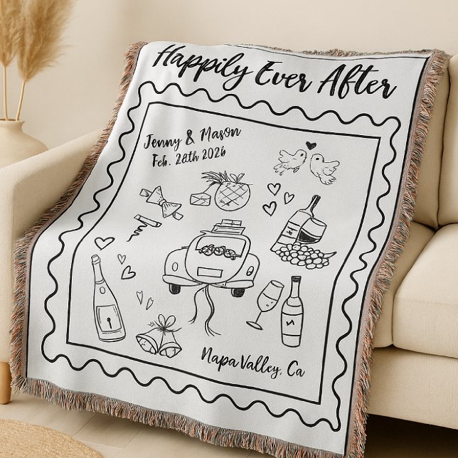 Manta Personalized “Happily Ever After” Wedding Blanket  (Subido por el creador)