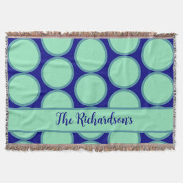 Manta Personalized Navy Mint Polka Dot Pattern Modern 