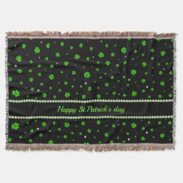 Manta Personalized Pattern of green shamrocks with pearl
