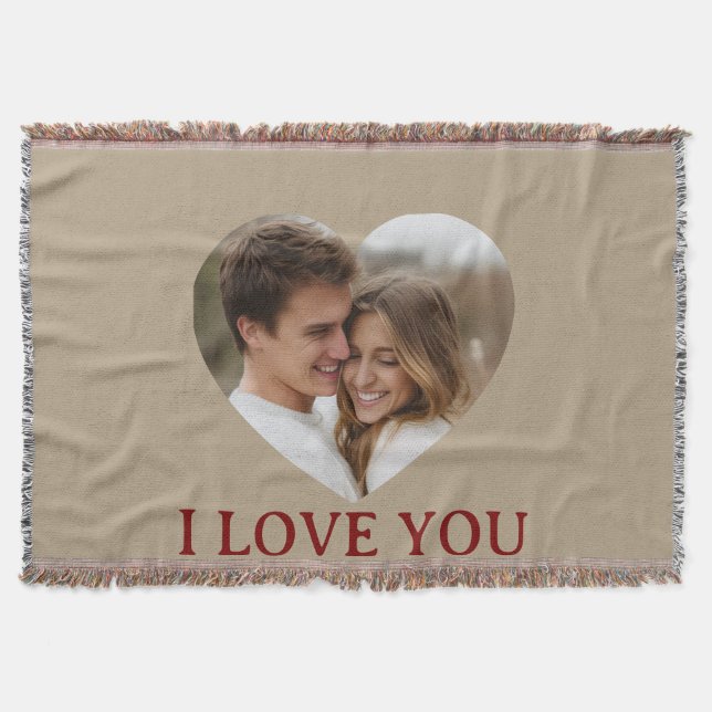 Manta Personalized Photo Valentine's Day Throw Blanket (Anverso)