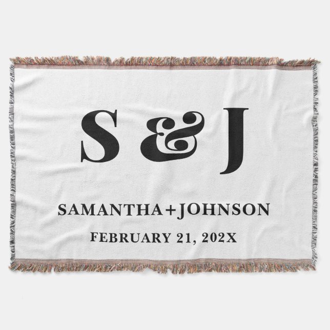 Manta Personalized Wedding Names Initials & Date (Anverso)