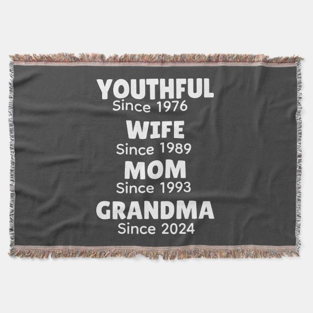 Manta Personalized Year Youthful Wife Mom Grandma,  (Anverso)