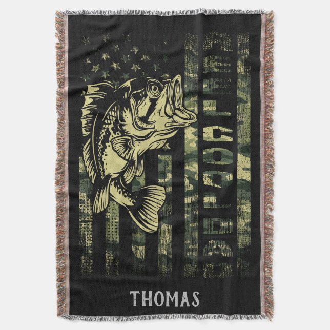 Manta Pesca con bandera de camuflaje de Reel Guay Dad (Frente vertical)