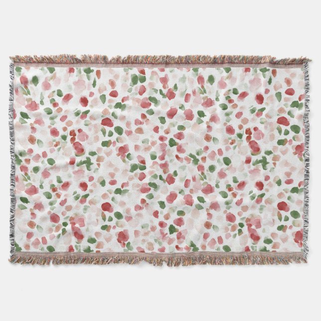 Manta Pétalos de Flor Verdes Rojos (Anverso)