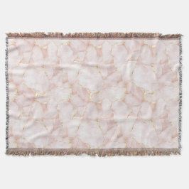 Manta Pétalos Florales Rosa Rosa Blush Dorado