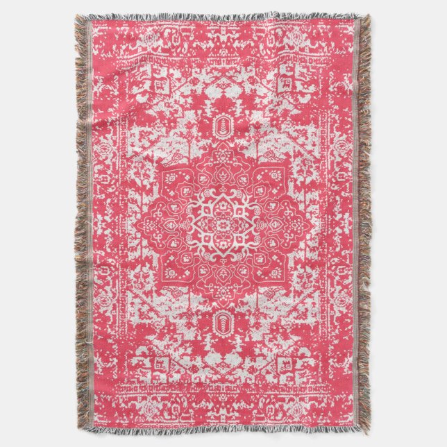 Manta Pétalos rosas en los sueños de Kilim (Frente vertical)