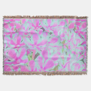 Manta Phlox Jardín de menta blanca y rosa caliente