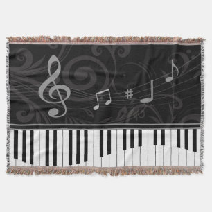 Manta Piano caprichoso y notas musicales