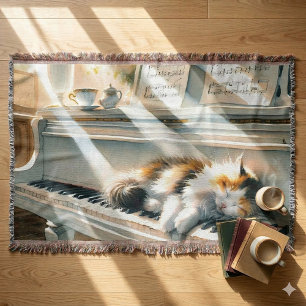 Manta Piano de Gato Cottagecore Soñado Iluminado por el