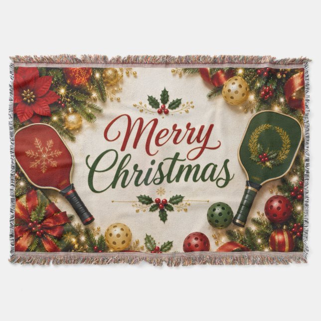 Manta Pickleball Navidad en la cancha  (Anverso)