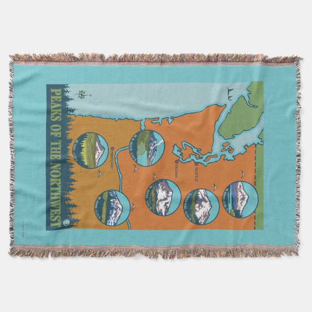 Manta Picos del noroeste - 5 diversas montañas (Anverso)