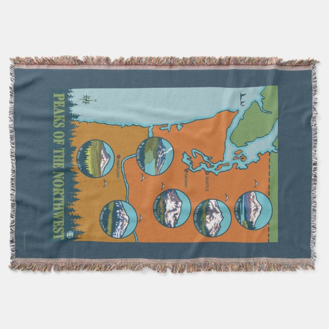 Manta Picos del noroeste - 5 diversas montañas (Anverso)