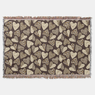 Manta Piel animal con los corazones