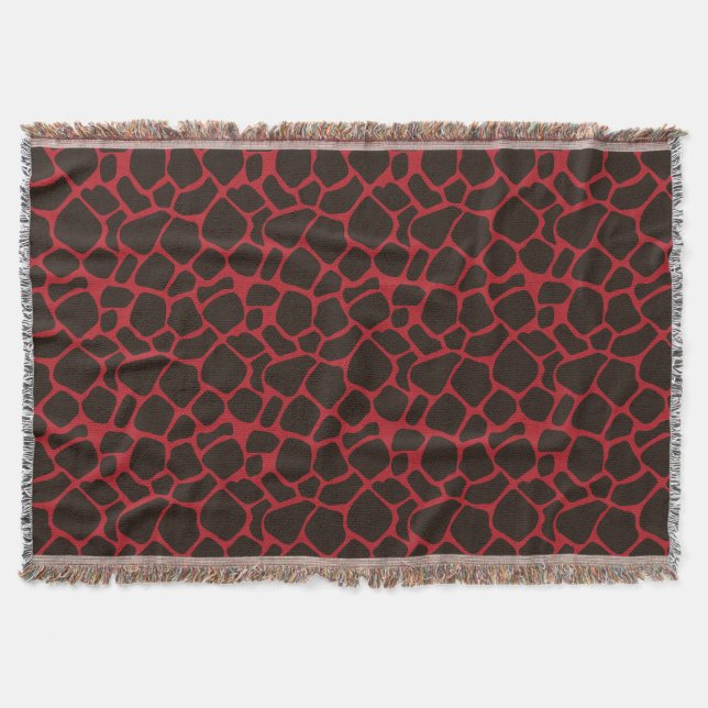 Manta Piel animal de impresión de leopardo negro rojo me (Anverso)