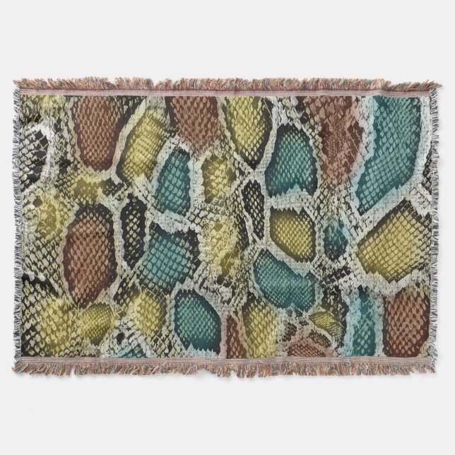 Manta Piel colorida de serpiente: diseño sin costura. (Anverso)