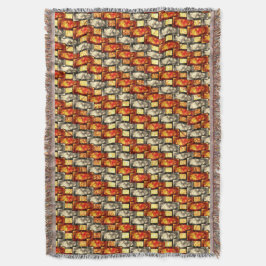 Manta Piezas rectangulares talladas beige y rojizas alin