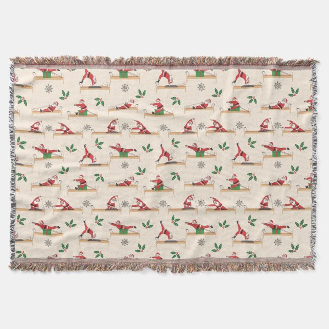 Manta Pilates Reformer Santa Seamless Christmas Patterns (Anverso)