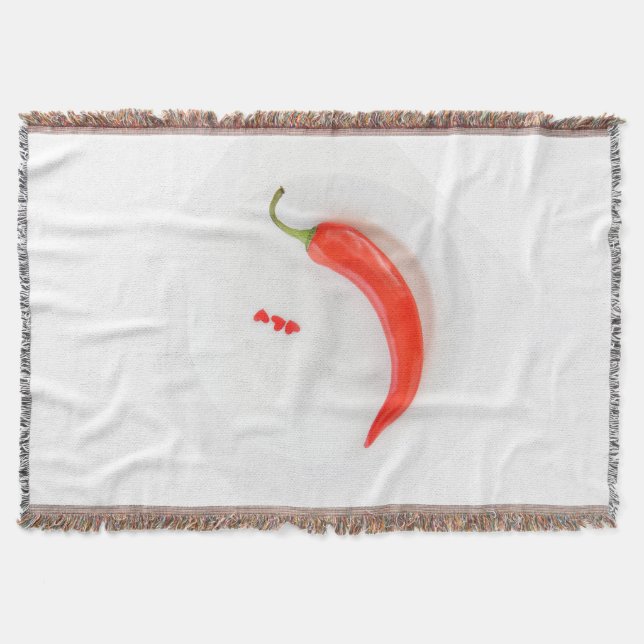 Manta Pimienta caliente Corazón rojo blanco (Anverso)