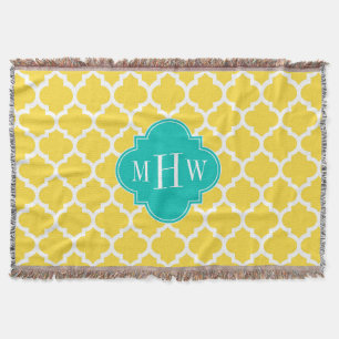 Manta Piña Cual Marroquí #5 Verde azulado 3 Monograma in