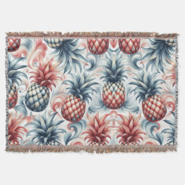 Manta Piñas rojas, blancas y azules