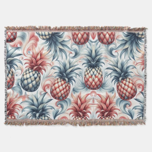 Manta Piñas rojas, blancas y azules (Anverso)