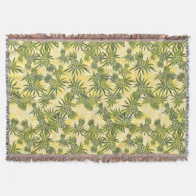Manta Pineapple Camo Hawaiian Throw Blanket (Anverso)