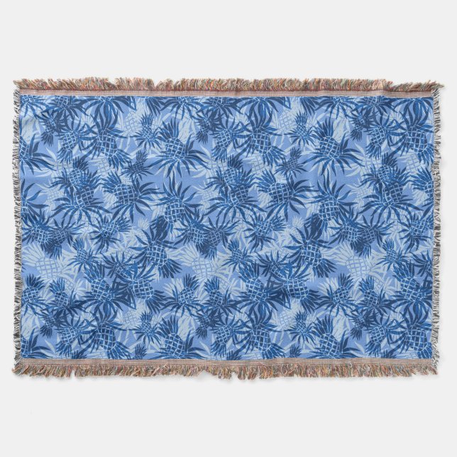 Manta Pineapple Camo Hawaiian Throw Blanket (Anverso)